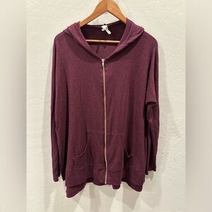 Daisies Hooded Zip-up Sweater Oversize Small